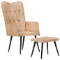 vidaXL Ohrensessel mit Hocker Creme Canvas vidaXL Ohrensessel mit Hocker Creme Canvas