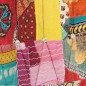 vidaXL Sessel mit Hocker Mehrfarbig Patchwork Canvas vidaXL Sessel mit Hocker Mehrfarbig Patchwork Canvas