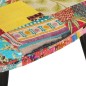 vidaXL Sessel mit Hocker Mehrfarbig Patchwork Canvas vidaXL Sessel mit Hocker Mehrfarbig Patchwork Canvas