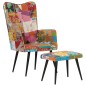vidaXL Sessel mit Hocker Mehrfarbig Patchwork Canvas vidaXL Sessel mit Hocker Mehrfarbig Patchwork Canvas
