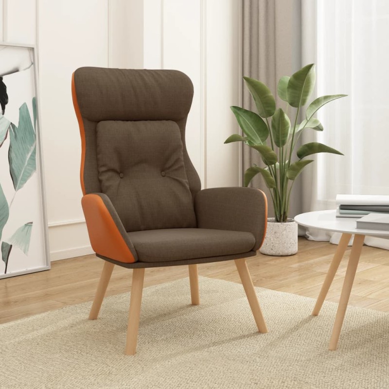 vidaXL Relaxsessel Braun Stoff und PVC vidaXL Relaxsessel Braun Stoff und PVC