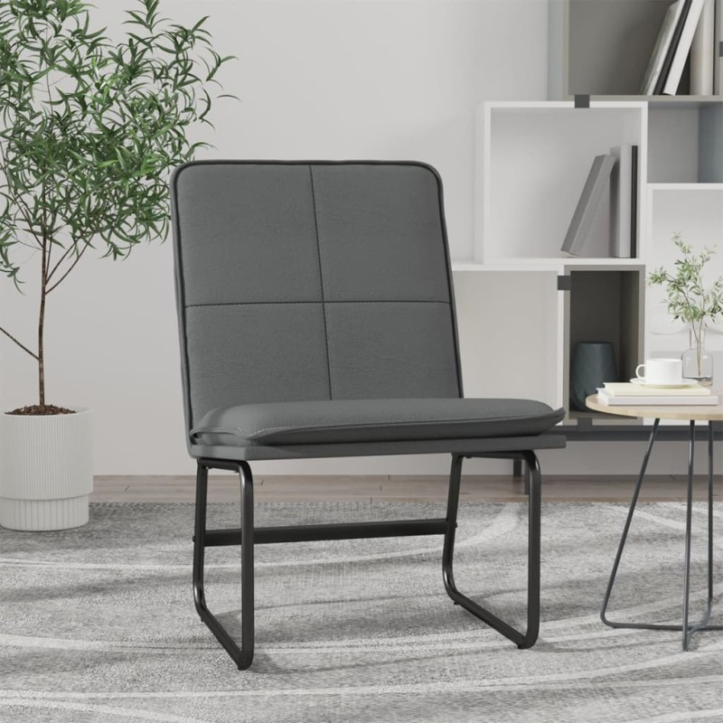vidaXL Loungesessel Grau 54x75x76 cm Kunstleder vidaXL Loungesessel Grau 54x75x76 cm Kunstleder