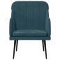 vidaXL Sessel Blau 63x76x80 cm Samt vidaXL Sessel Blau 63x76x80 cm Samt