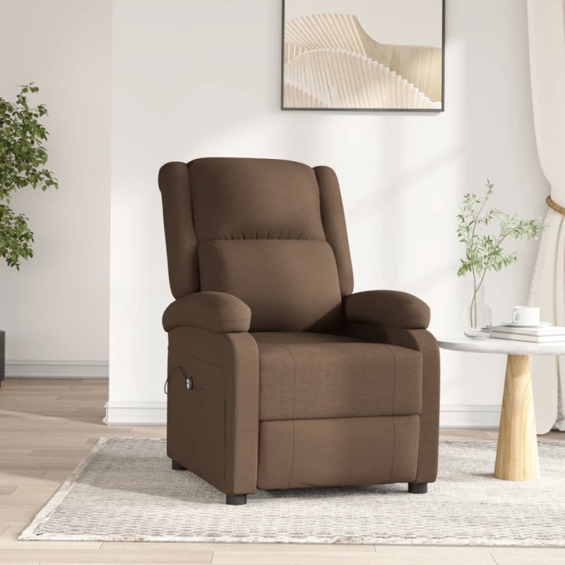 vidaXL Relaxsessel Elektrisch Braun Stoff vidaXL Relaxsessel Elektrisch Braun Stoff