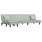 vidaXL Schlafsofa in L-Form Hellgrau 255x140x70 cm Samt vidaXL Schlafsofa in L-Form Hellgrau 255x140x70 cm Samt