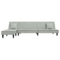vidaXL Schlafsofa in L-Form Hellgrau 255x140x70 cm Samt vidaXL Schlafsofa in L-Form Hellgrau 255x140x70 cm Samt