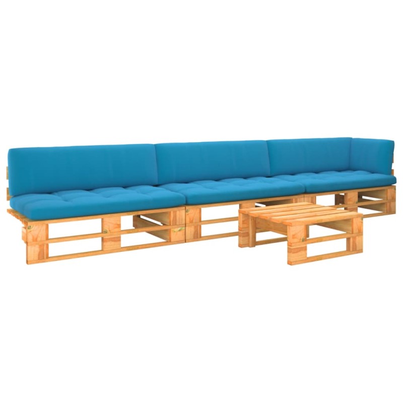 vidaXL 4-tlg. Paletten-Lounge-Set Honigbraun Imprägniertes Kiefernholz vidaXL 4-tlg. Paletten-Lounge-Set Honigbraun Imprägniertes Kiefernholz