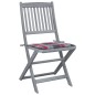 vidaXL Klappbare Gartenstühle 6 Stk. mit Kissen Massivholz Akazie vidaXL Klappbare Gartenstühle 6 Stk. mit Kissen Massivholz Akazie