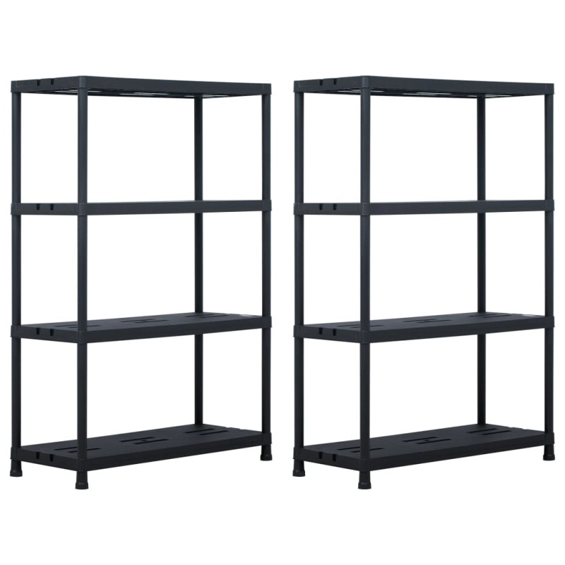 vidaXL Lagerregale 2 Stk. Schwarz 220 kg 90 x 40 x 138 cm Kunststoff vidaXL Lagerregale 2 Stk. Schwarz 220 kg 90 x 40 x 138 cm Kunststoff