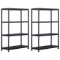 vidaXL Lagerregale 2 Stk. Schwarz 220 kg 90 x 40 x 138 cm Kunststoff vidaXL Lagerregale 2 Stk. Schwarz 220 kg 90 x 40 x 138 cm Kunststoff