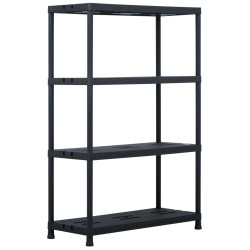 vidaXL Lagerregale 2 Stk. Schwarz 220 kg 90 x 40 x 138 cm Kunststoff