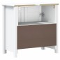 vidaXL Waschbeckenunterschrank BERG Weiß 60x34x59 cm Massivholz Kiefer vidaXL Waschbeckenunterschrank BERG Weiß 60x34x59 cm Massivholz Kiefer