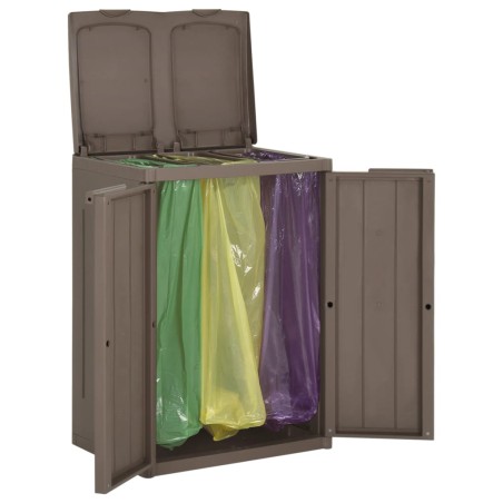 vidaXL Mülleimer mit 2 Klappen Braun 65x45x88 cm PP