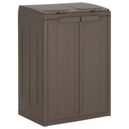 vidaXL Mülleimer mit 2 Klappen Braun 65x45x88 cm PP
