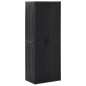vidaXL Gartenschrank Schwarz 65x45x172 cm PP Rattan vidaXL Gartenschrank Schwarz 65x45x172 cm PP Rattan