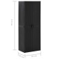 vidaXL Gartenschrank Schwarz 65x45x172 cm PP Rattan vidaXL Gartenschrank Schwarz 65x45x172 cm PP Rattan