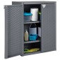 vidaXL Gartenschrank Grau 65x45x88 cm PP Rattan-Optik vidaXL Gartenschrank Grau 65x45x88 cm PP Rattan-Optik
