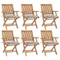 vidaXL Klappbare Gartenstühle mit Kissen 6 Stk. Massivholz Teak vidaXL Klappbare Gartenstühle mit Kissen 6 Stk. Massivholz Teak