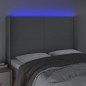 vidaXL LED Kopfteil Hellgrau 147x16x118/128 cm Stoff 