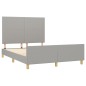 vidaXL Bettgestell mit Kopfteil Hellgrau 140x190 cm Stoff vidaXL Bettgestell mit Kopfteil Hellgrau 140x190 cm Stoff