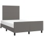 vidaXL Bettgestell mit Kopfteil Grau 120x200 cm Kunstleder vidaXL Bettgestell mit Kopfteil Grau 120x200 cm Kunstleder