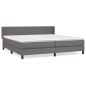 vidaXL Boxspringbett mit Matratze Grau 200x200 cm Kunstleder vidaXL Boxspringbett mit Matratze Grau 200x200 cm Kunstleder