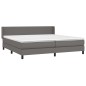 vidaXL Boxspringbett mit Matratze Grau 200x200 cm Kunstleder vidaXL Boxspringbett mit Matratze Grau 200x200 cm Kunstleder