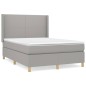 vidaXL Boxspringbett mit Matratze Hellgrau 140x200 cm Stoff vidaXL Boxspringbett mit Matratze Hellgrau 140x200 cm Stoff