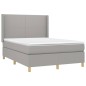 vidaXL Boxspringbett mit Matratze Hellgrau 140x200 cm Stoff vidaXL Boxspringbett mit Matratze Hellgrau 140x200 cm Stoff