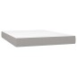 vidaXL Boxspringbett mit Matratze & LED Hellgrau 140x200 cm Stoff vidaXL Boxspringbett mit Matratze & LED Hellgrau 140x200 cm Stoff
