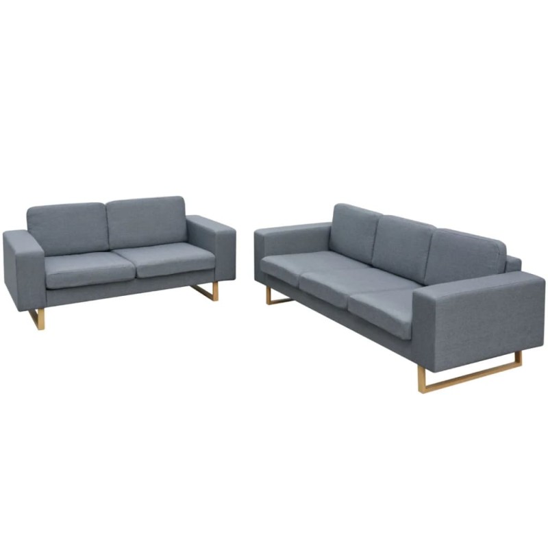 vidaXL 2-Sitzer und 3-Sitzer Sofa Set Hellgrau vidaXL 2-Sitzer und 3-Sitzer Sofa Set Hellgrau