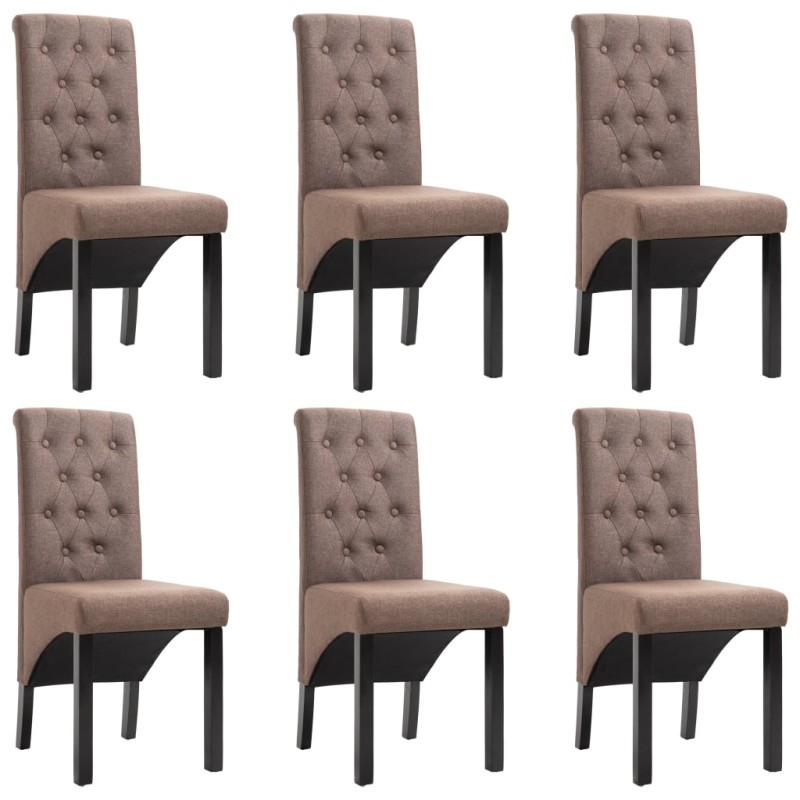vidaXL Esszimmerstühle 6 Stk. Braun Stoff vidaXL Esszimmerstühle 6 Stk. Braun Stoff