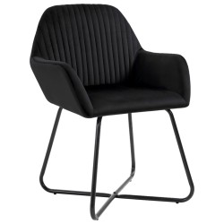 vidaXL Esszimmerstühle 6 Stk. Schwarz Samt