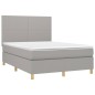 vidaXL Boxspringbett mit Matratze Hellgrau 140x200 cm Stoff vidaXL Boxspringbett mit Matratze Hellgrau 140x200 cm Stoff