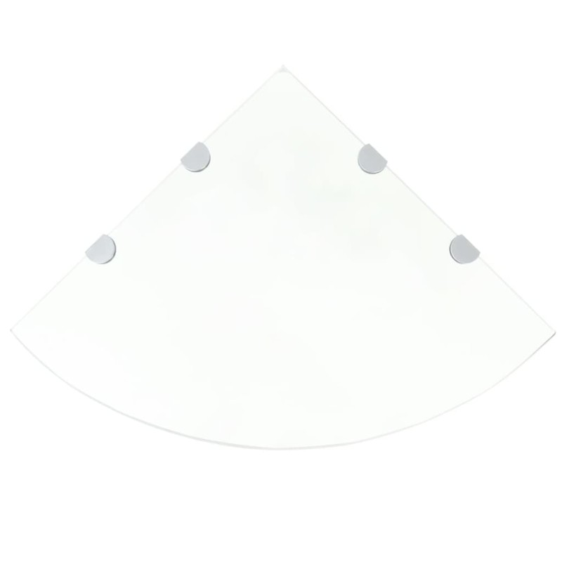 Eckregale 2 Stk. mit verchromten Halterungen Glas Transparent Eckregale 2 Stk. mit verchromten Halterungen Glas Transparent
