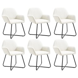 vidaXL Esszimmerstühle 6 Stk. Creme Stoff