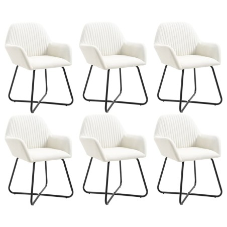 vidaXL Esszimmerstühle 6 Stk. Creme Stoff