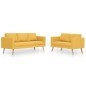vidaXL 2-tlg. Sofagarnitur Stoff Gelb vidaXL 2-tlg. Sofagarnitur Stoff Gelb