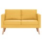vidaXL 2-tlg. Sofagarnitur Stoff Gelb vidaXL 2-tlg. Sofagarnitur Stoff Gelb