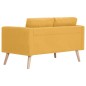 vidaXL 2-tlg. Sofagarnitur Stoff Gelb vidaXL 2-tlg. Sofagarnitur Stoff Gelb