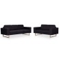 vidaXL 2-tlg. Sofagarnitur Stoff Schwarz vidaXL 2-tlg. Sofagarnitur Stoff Schwarz