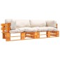 vidaXL 2-tlg. Garten-Palettensofa-Set Kissen in Sandfarben Kiefernholz vidaXL 2-tlg. Garten-Palettensofa-Set Kissen in Sandfarben Kiefernholz