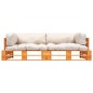vidaXL 2-tlg. Garten-Palettensofa-Set Kissen in Sandfarben Kiefernholz vidaXL 2-tlg. Garten-Palettensofa-Set Kissen in Sandfarben Kiefernholz