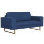 vidaXL 2-tlg. Sofagarnitur Stoff Blau vidaXL 2-tlg. Sofagarnitur Stoff Blau