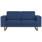 vidaXL 2-tlg. Sofagarnitur Stoff Blau vidaXL 2-tlg. Sofagarnitur Stoff Blau