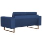vidaXL 2-tlg. Sofagarnitur Stoff Blau vidaXL 2-tlg. Sofagarnitur Stoff Blau