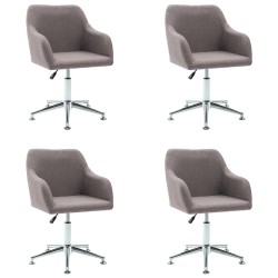 vidaXL Esszimmerstühle Drehbar 4 Stk. Taupe Stoff