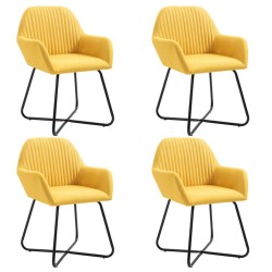 vidaXL Esszimmerstühle 4 Stk. Gelb Stoff