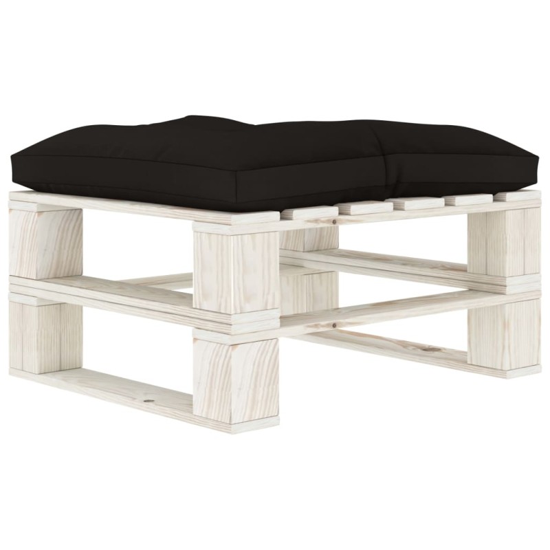 vidaXL Outdoor-Ottomane Paletten mit Kissen in Schwarz Holz vidaXL Outdoor-Ottomane Paletten mit Kissen in Schwarz Holz