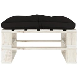 vidaXL Outdoor-Ottomane Paletten mit Kissen in Schwarz Holz